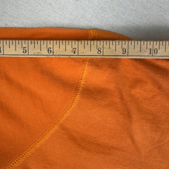 Y2K Abercrombie & Fitch Mens 2XL Orange V-Neck Muscle Fit Tee A&F Appliquéd - Picture 10 of 10